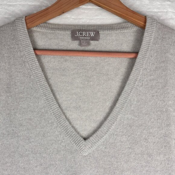 NWOT J.Crew Cashmere V-neck Oversized Sweater Size S Heather Fog Pullover BA394 - Picture 4 of 9